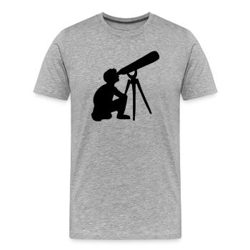 telescope young - Men's Premium Organic T-Shirt - heather grey - Front - Damien (186cm)