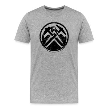 Roofer Guild Armoiries Craft Craftsman Roof - T-shirt bio Premium Homme - gris chiné - Devant - Damien (186cm)