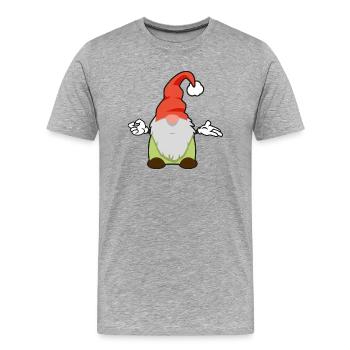 third Christmas gnome - Men's Premium Organic T-Shirt - heather grey - Front - Damien (186cm)
