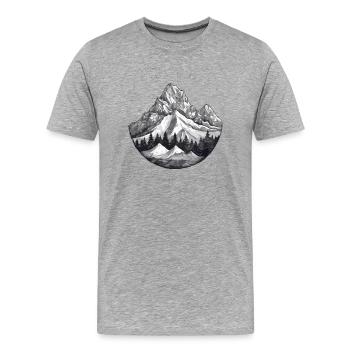 Der Berg - Männer Premium Bio T-Shirt - Grau meliert - Vorne - Damien (186cm)