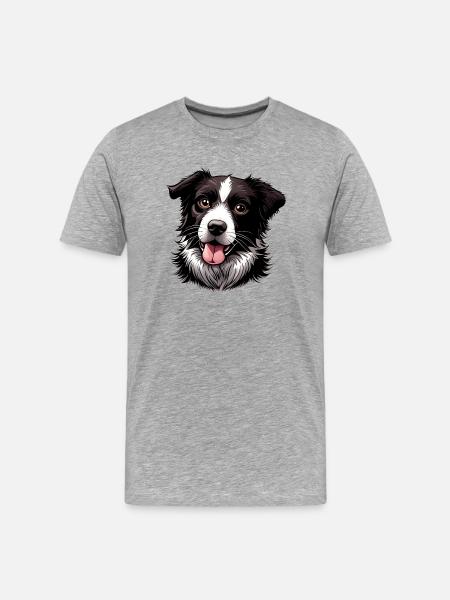 Border Collie - Men's Premium Organic T-Shirt - heather grey