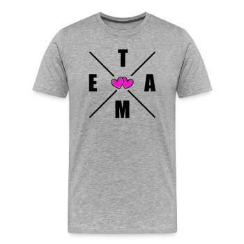 Team Herats - Men's Premium Organic T-Shirt - heather grey - Front - Damien (186cm)