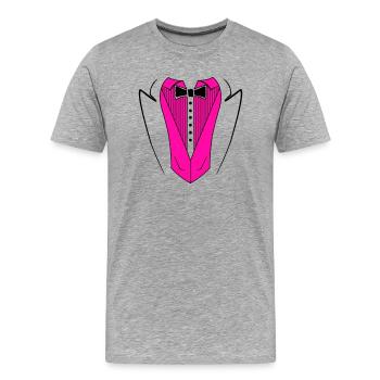 anzug 02 - Männer Premium Bio T-Shirt - Grau meliert - Vorne - Damien (186cm)