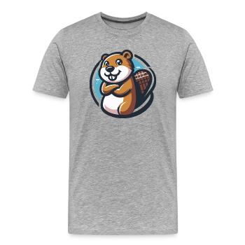 Beaver building there - Men's Premium Organic T-Shirt - heather grey - Front - Damien (186cm)