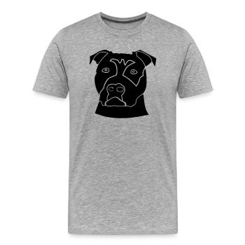 arès tête de staff - T-shirt bio Premium Homme - gris chiné - Devant - Damien (186cm)