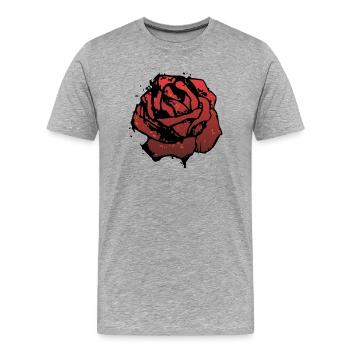 rose fleur - T-shirt bio Premium Homme - gris chiné - Devant - Damien (186cm)