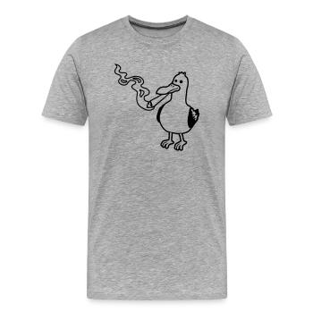 Joint smoking stoner seagull - Men's Premium Organic T-Shirt - heather grey - Front - Damien (186cm)