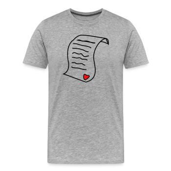 Happy Valentinsday Liebesbrief / Love Letter #LOVE - Männer Premium Bio T-Shirt - Grau meliert - Vorne - Damien (186cm)