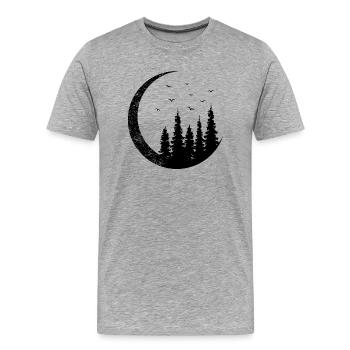 Landschaft Halbmond - Männer Premium Bio T-Shirt - Grau meliert - Vorne - Damien (186cm)