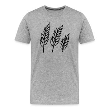 Weizen Illustration Brotbäcker Geschenkidee - Männer Premium Bio T-Shirt - Grau meliert - Vorne - Damien (186cm)