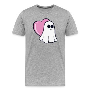 Amour fantomatique - T-shirt bio Premium Homme - gris chiné - Devant - Damien (186cm)