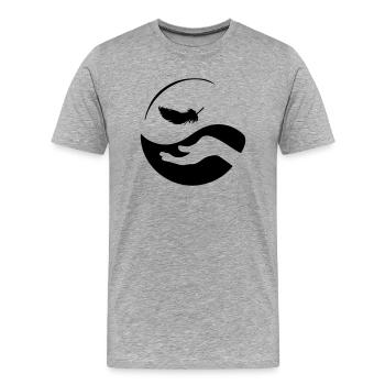 massage chinois yin yang - T-shirt bio Premium Homme - gris chiné - Devant - Damien (186cm)