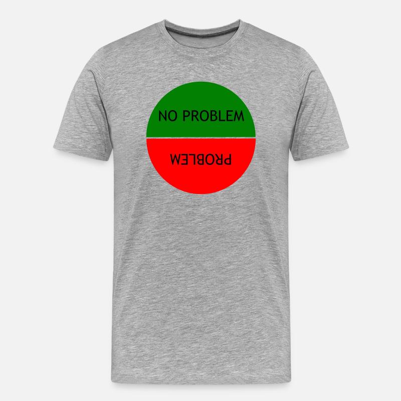Kein Problem vs. Problem - Männer Premium Bio T-Shirt - Grau meliert
