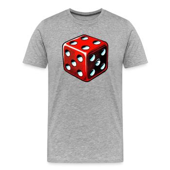 würfel - Männer Premium Bio T-Shirt - Grau meliert - Vorne - Damien (186cm)