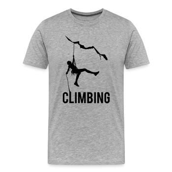 Climbing - T-shirt bio Premium Homme - gris chiné - Devant - Damien (186cm)