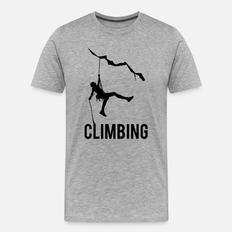 Climbing - Männer Premium Bio T-Shirt - Grau meliert