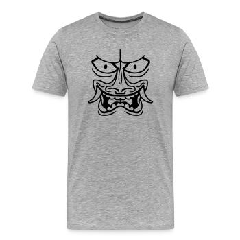 face head evil - Men's Premium Organic T-Shirt - heather grey - Front - Damien (186cm)