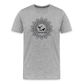 Capoeira Mandala - Männer Premium Bio T-Shirt - Grau meliert - Vorne - Damien (186cm)