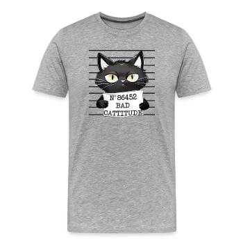 Mauvaise attitude - T-shirt bio Premium Homme - gris chiné - Devant - Damien (186cm)