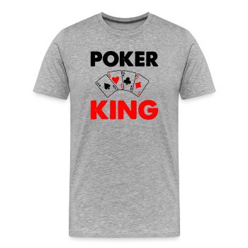 Roi du poker - T-shirt bio Premium Homme - gris chiné - Devant - Damien (186cm)