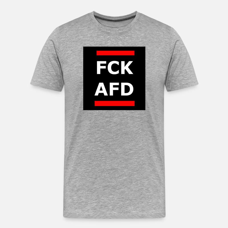 FCK AFD - Männer Premium Bio T-Shirt - Grau meliert