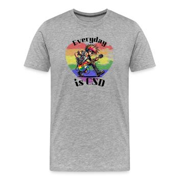 CSD Design - Männer Premium Bio T-Shirt - Grau meliert - Vorne - Damien (186cm)