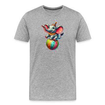 Elefant Zirkus - Männer Premium Bio T-Shirt - Grau meliert - Vorne - Damien (186cm)