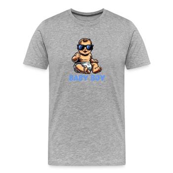 bébé - T-shirt bio Premium Homme - gris chiné - Devant - Damien (186cm)