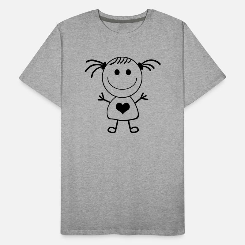 Mädchen Strichmännchen Männer Premium Bio T-Shirt