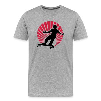 longboard - Männer Premium Bio T-Shirt - Grau meliert - Vorne - Damien (186cm)