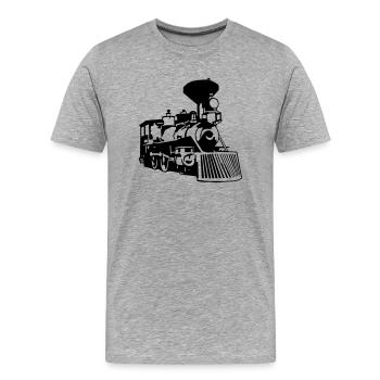 locomotive - Men's Premium Organic T-Shirt - heather grey - Front - Damien (186cm)