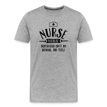 Nurse - Superhero - Men's Premium Organic T-Shirt - heather grey - Front - Damien (186cm)
