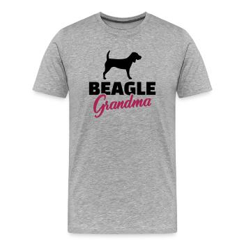 Beagle - Männer Premium Bio T-Shirt - Grau meliert - Vorne - Damien (186cm)