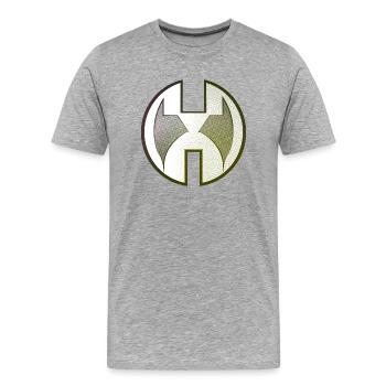 Maske - Männer Premium Bio T-Shirt - Grau meliert - Vorne - Damien (186cm)