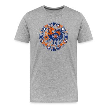 Le coq vintage - T-shirt bio Premium Homme - gris chiné - Devant - Damien (186cm)