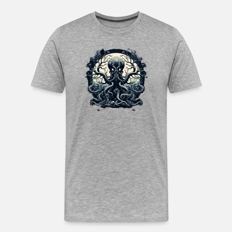 Oktopusbaum 1 - Männer Premium Bio T-Shirt - Grau meliert