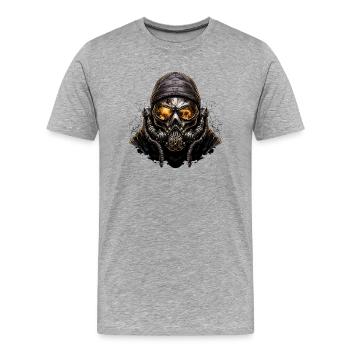 Scénario apocalyptique du masque à gaz - T-shirt bio Premium Homme - gris chiné - Devant - Damien (186cm)