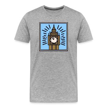 Big Ben Pop Art - T-shirt bio Premium Homme - gris chiné - Devant - Damien (186cm)