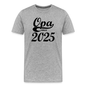 Opa since 2025 - Männer Premium Bio T-Shirt - Grau meliert - Vorne - Damien (186cm)
