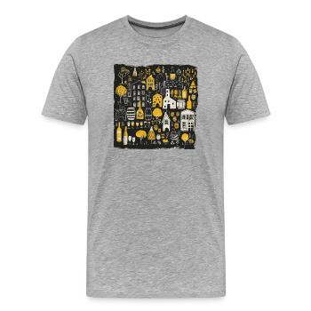 Biergarten München Oktober Bayern Bier Feiern Fest - Männer Premium Bio T-Shirt - Grau meliert - Vorne - Damien (186cm)