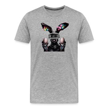 Pâques Hase_04 - T-shirt bio Premium Homme - gris chiné - Devant - Damien (186cm)