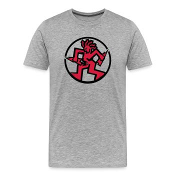Circular Fantazia Logo - Men's Premium Organic T-Shirt - heather grey - Front - Damien (186cm)