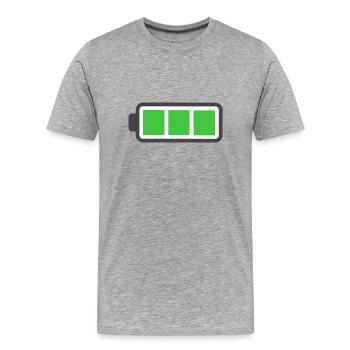Full Battery - Männer Premium Bio T-Shirt - Grau meliert - Vorne - Damien (186cm)