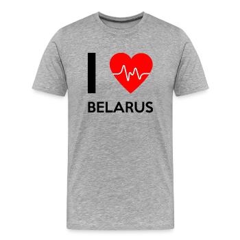 I Love Belarus - I Love Belarus - Men's Premium Organic T-Shirt - heather grey - Front - Damien (186cm)