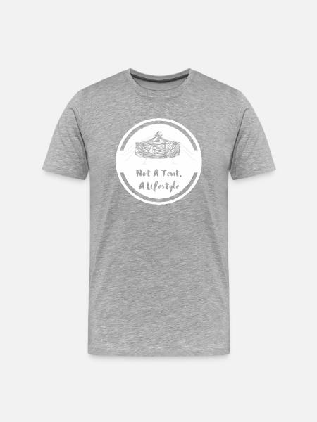 not_a_tent_jurte_wei-- - Männer Premium Bio T-Shirt - Grau meliert