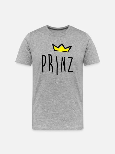prinz - Männer Premium Bio T-Shirt - Grau meliert