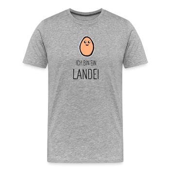 Ich bin ein Landei - Männer Premium Bio T-Shirt - Grau meliert - Vorne - Damien (186cm)