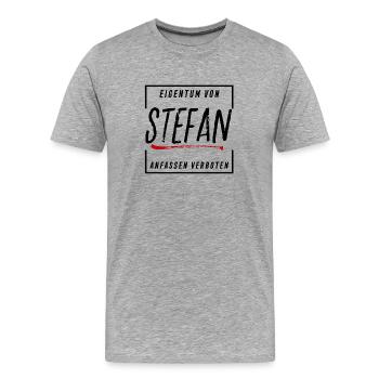 Stefan - Männer Premium Bio T-Shirt - Grau meliert - Vorne - Damien (186cm)