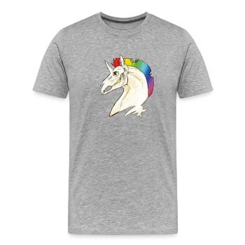 crâne licorne - T-shirt bio Premium Homme - gris chiné - Devant - Damien (186cm)