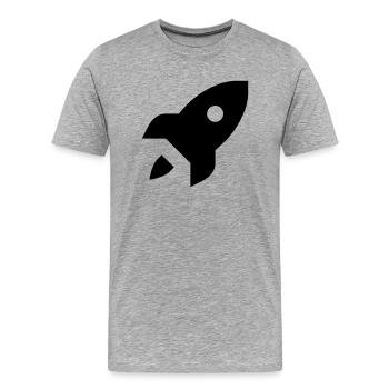 Rakete - Männer Premium Bio T-Shirt - Grau meliert - Vorne - Damien (186cm)